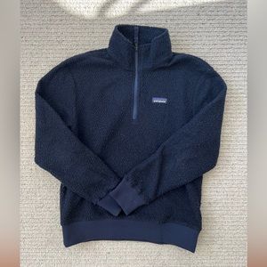 Patagonia Woolie Fleece, 3/4 zip, Men’s small, navy blue